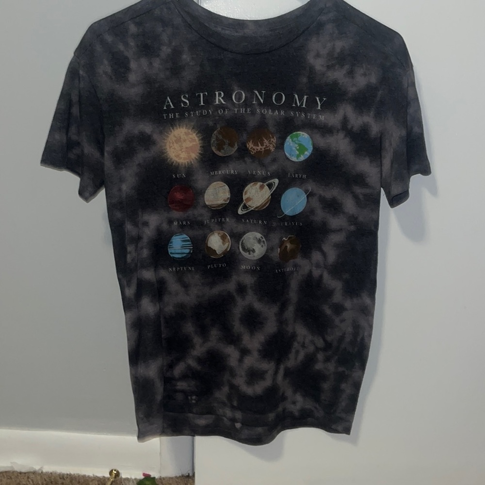 Woman’s astronomy tie dye shirt